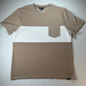 Ben Sherman Tan & White Colour Block Shirt - Size Large